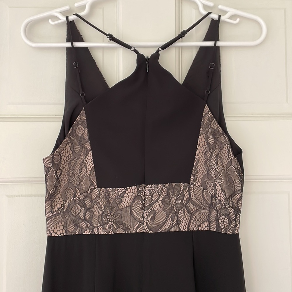 BCBGENERATION dress size 4 black tan lace panels long maxi party cocktail - Picture 12 of 14